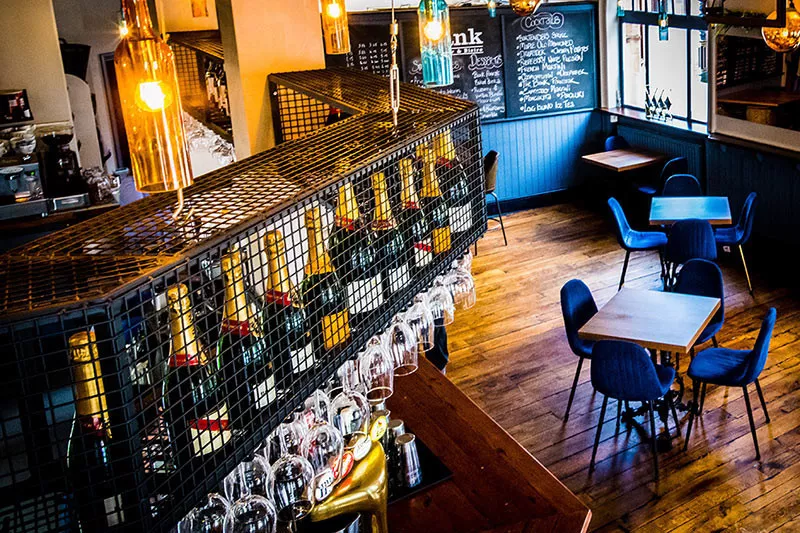 The Bank interior - bar and cocktail menu